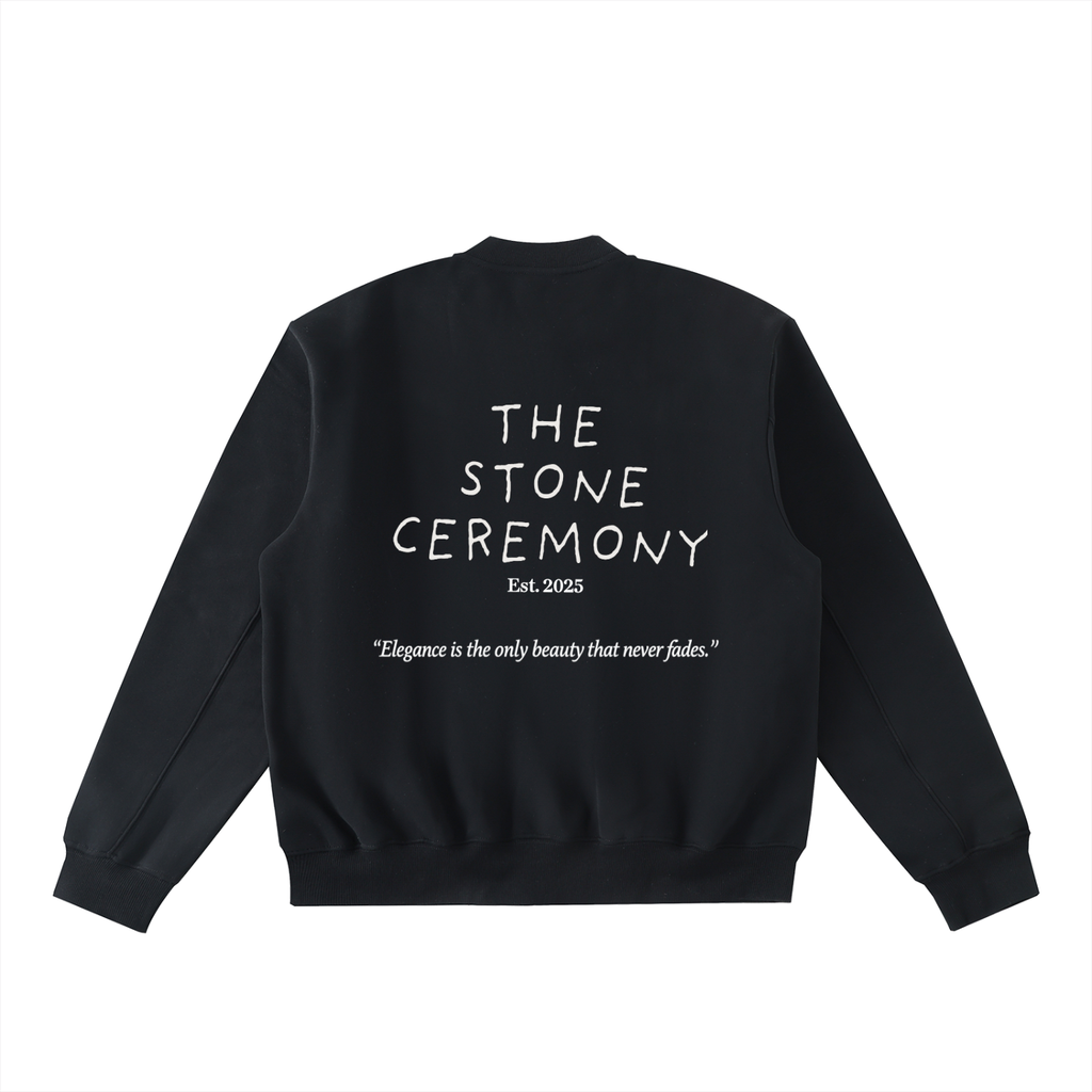 Essential Zip-Up Fleeced Varsity Jacket