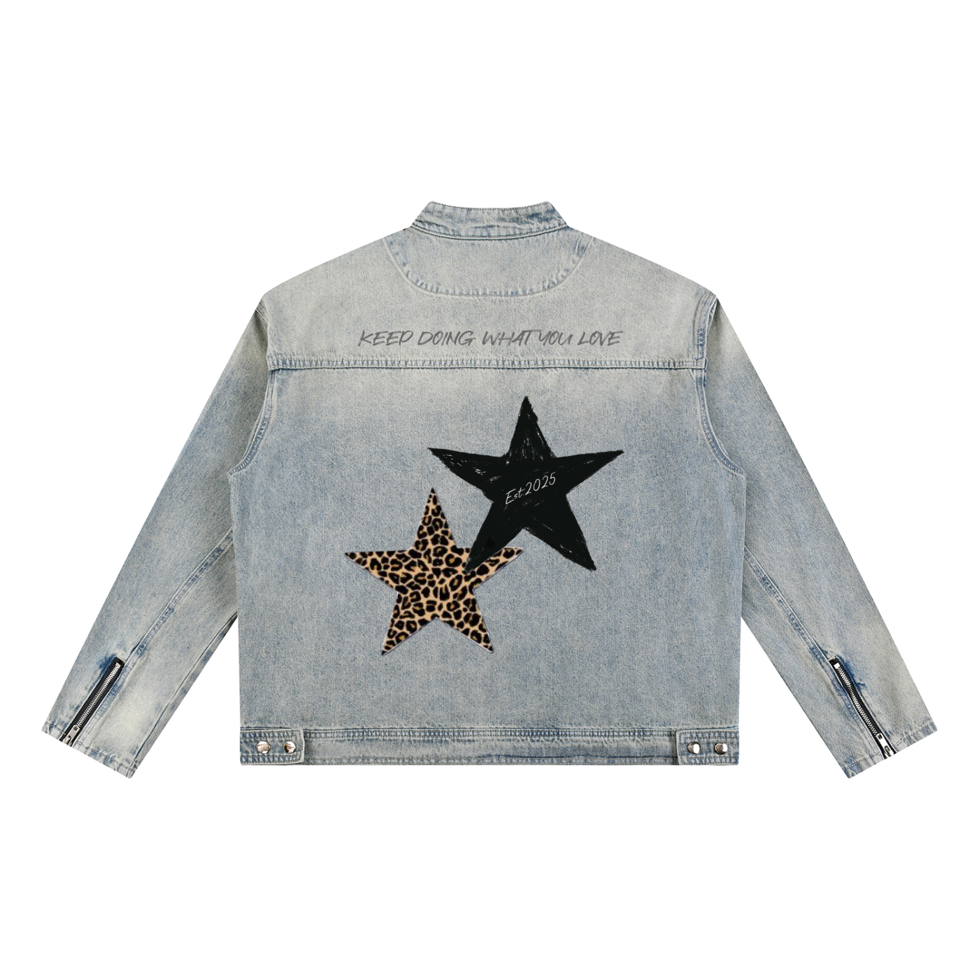 Vintage Wash Zip Denim Jacket