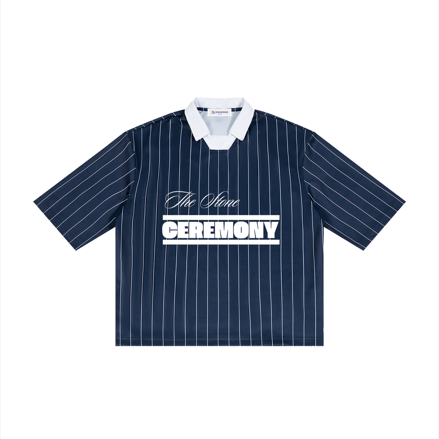 Unisex Pinstripe Collared Soccer Jersey