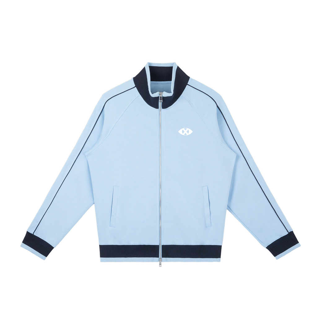 Block Raglan Sleeve Zip Track Jacket